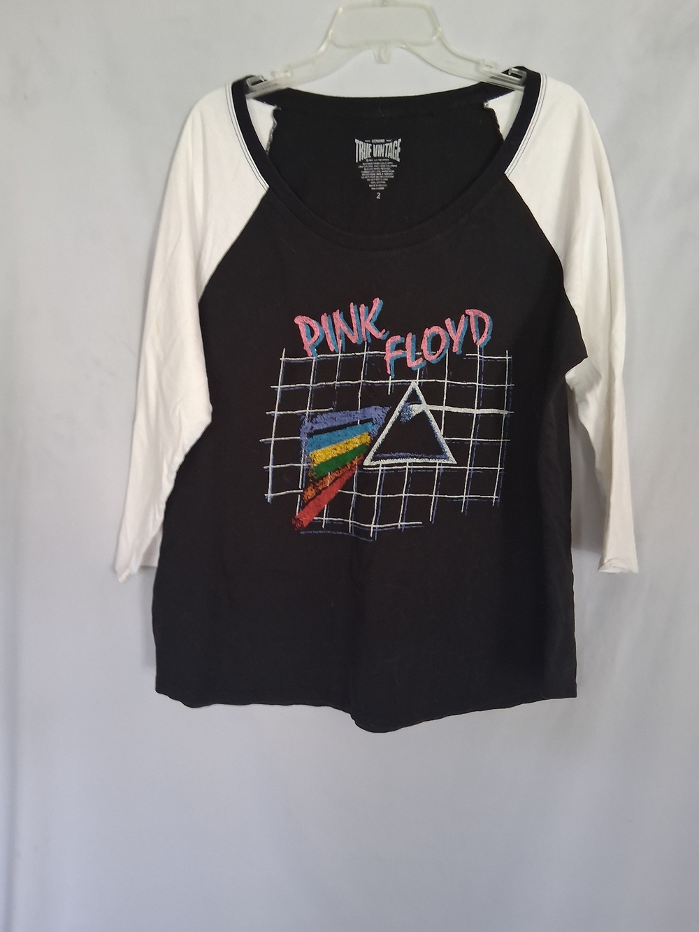 Pink Floyd Black & White Raglan Graphic Kids Shirt - Vintage